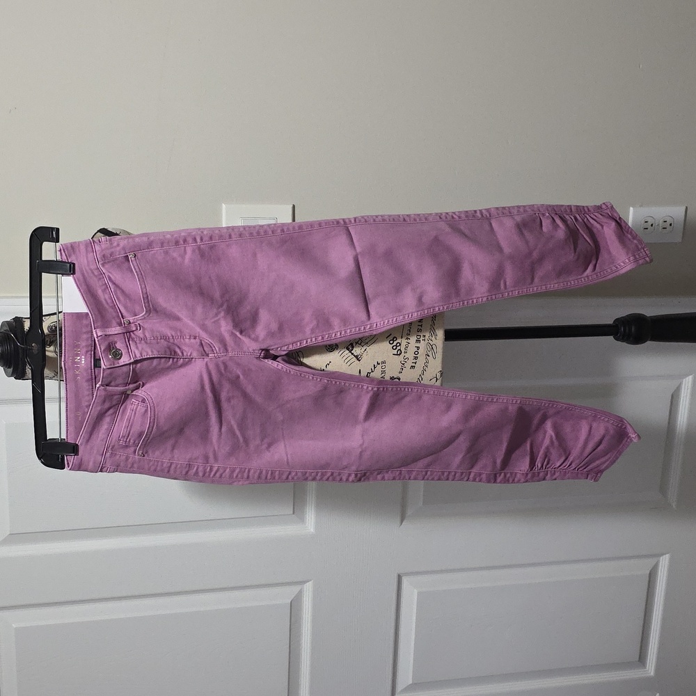 White House Black Market The Skinny Crop High Rise Ruched Hem Smoky Plum Sz 0